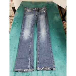 American Eagle Jeans Size 2 Womens Blue Stretch Pants Denim Mid Rise Slim Boot